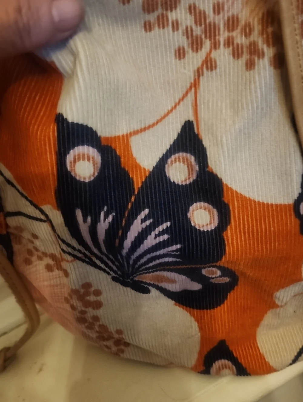 Lucky Brand Blue & Orange Floral Butterfly Drawstring Women’s Backpack - Picture 3 of 9